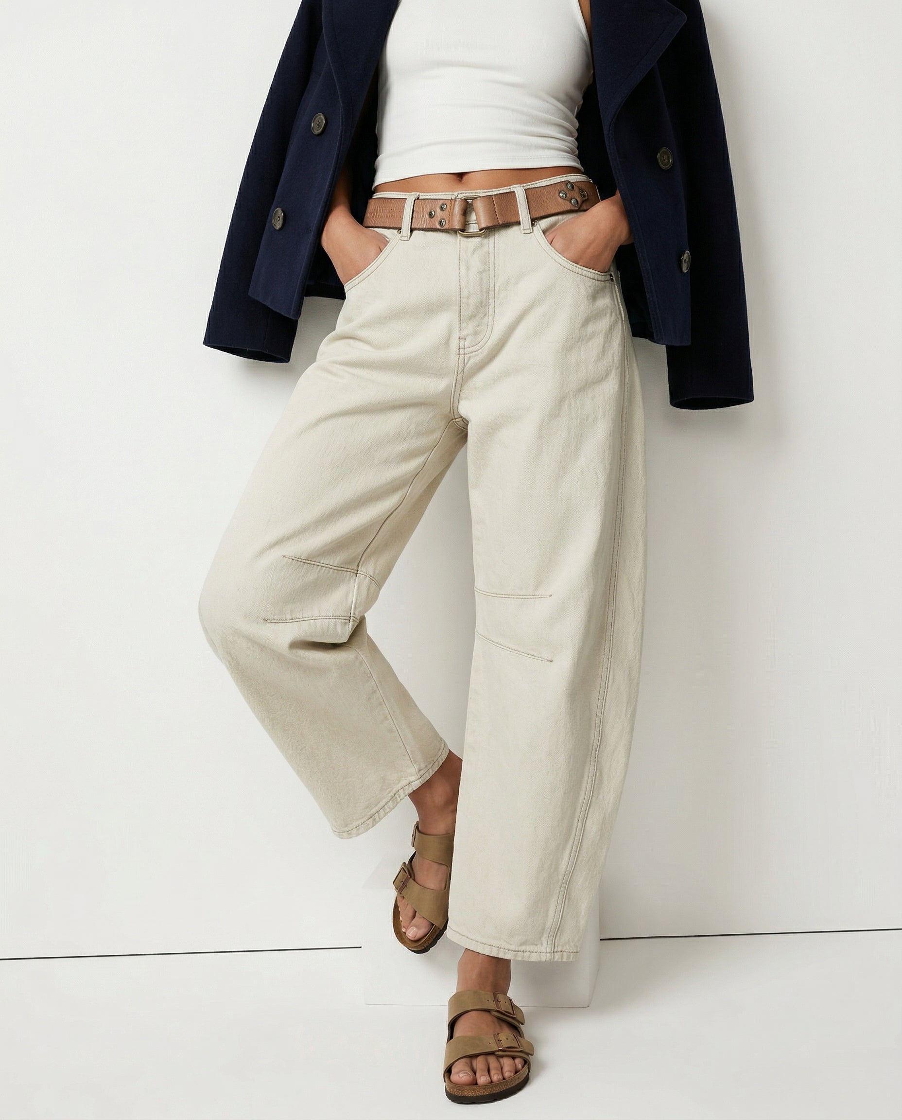 Barrel-Leg Denim Jeans
