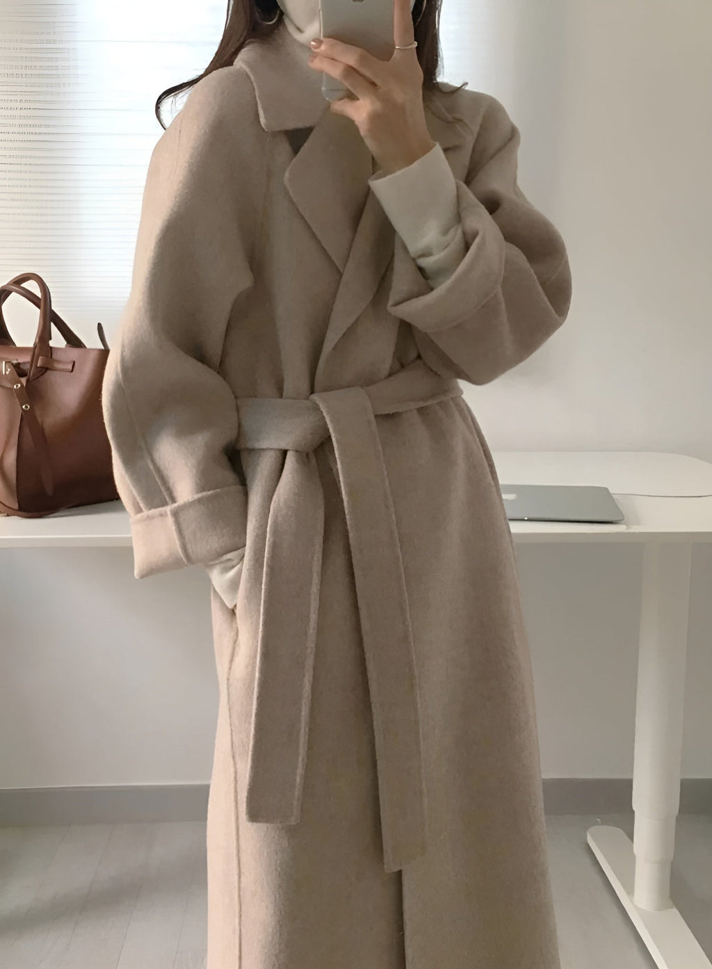 Wool Coat Longline Tailored Clean Lines