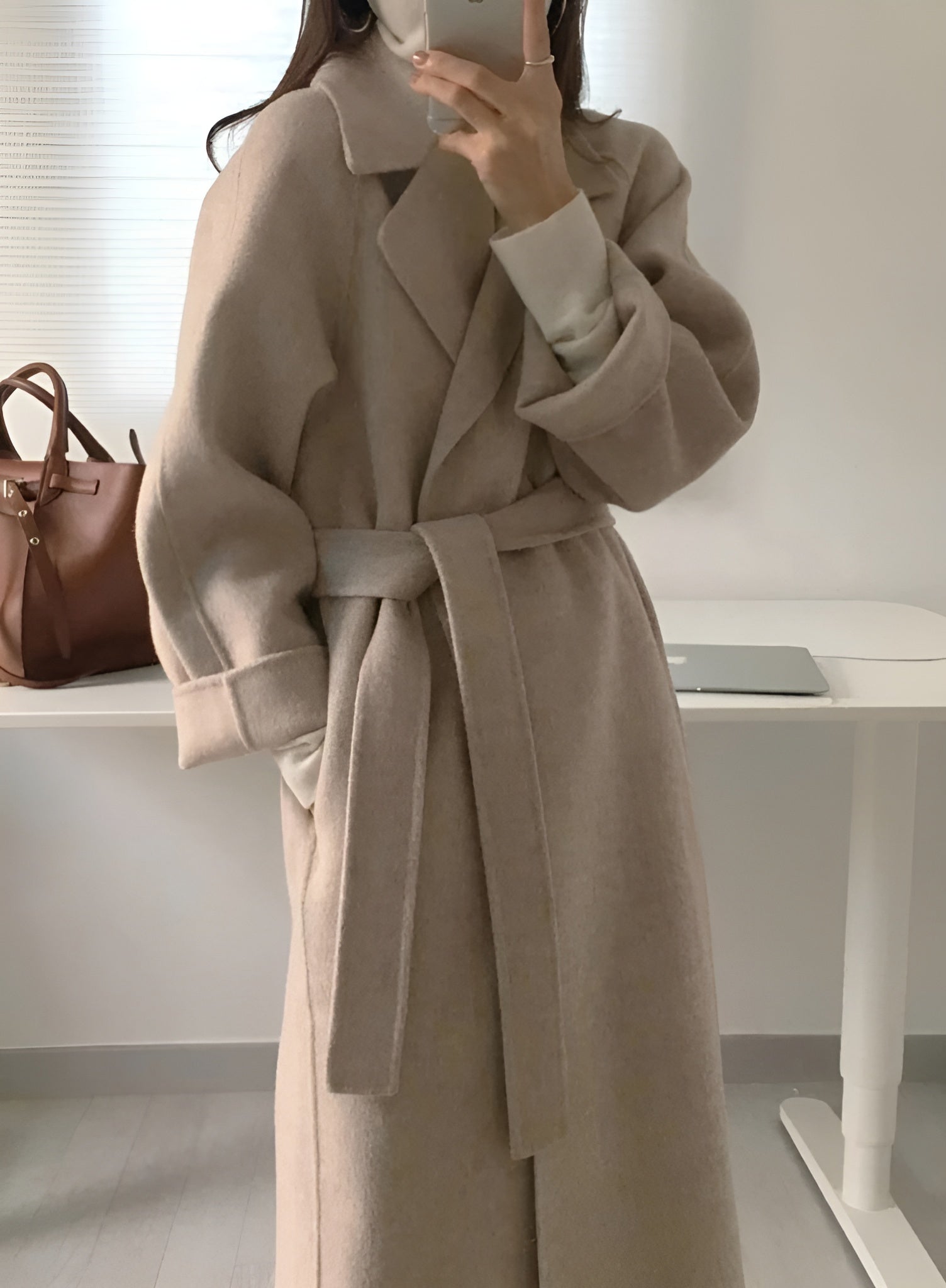 Wool Coat Longline Tailored Clean Lines