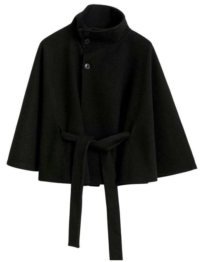 Belted Wool Coat With High-Collar