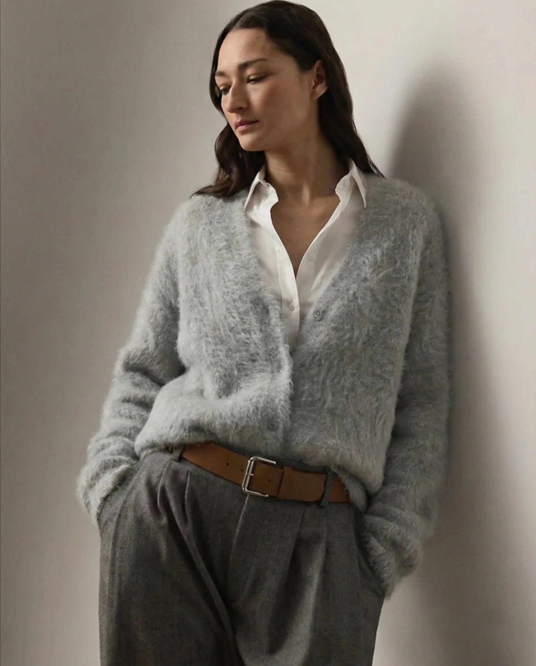 Faux Fur Cardigan Oversized Cosy Knit