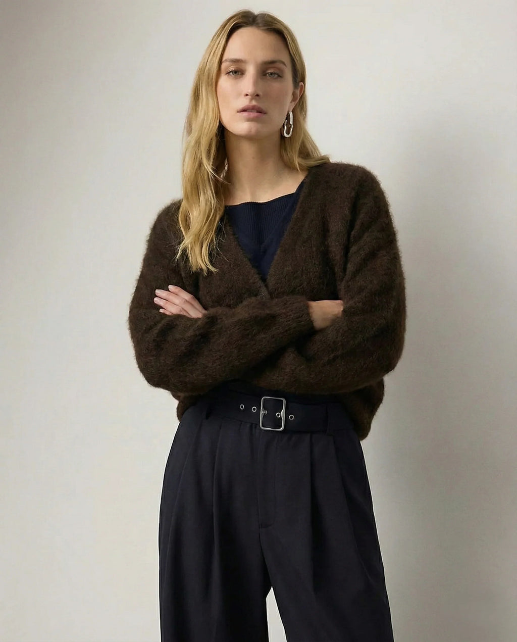 Faux Fur Cardigan Oversized Cosy Knit