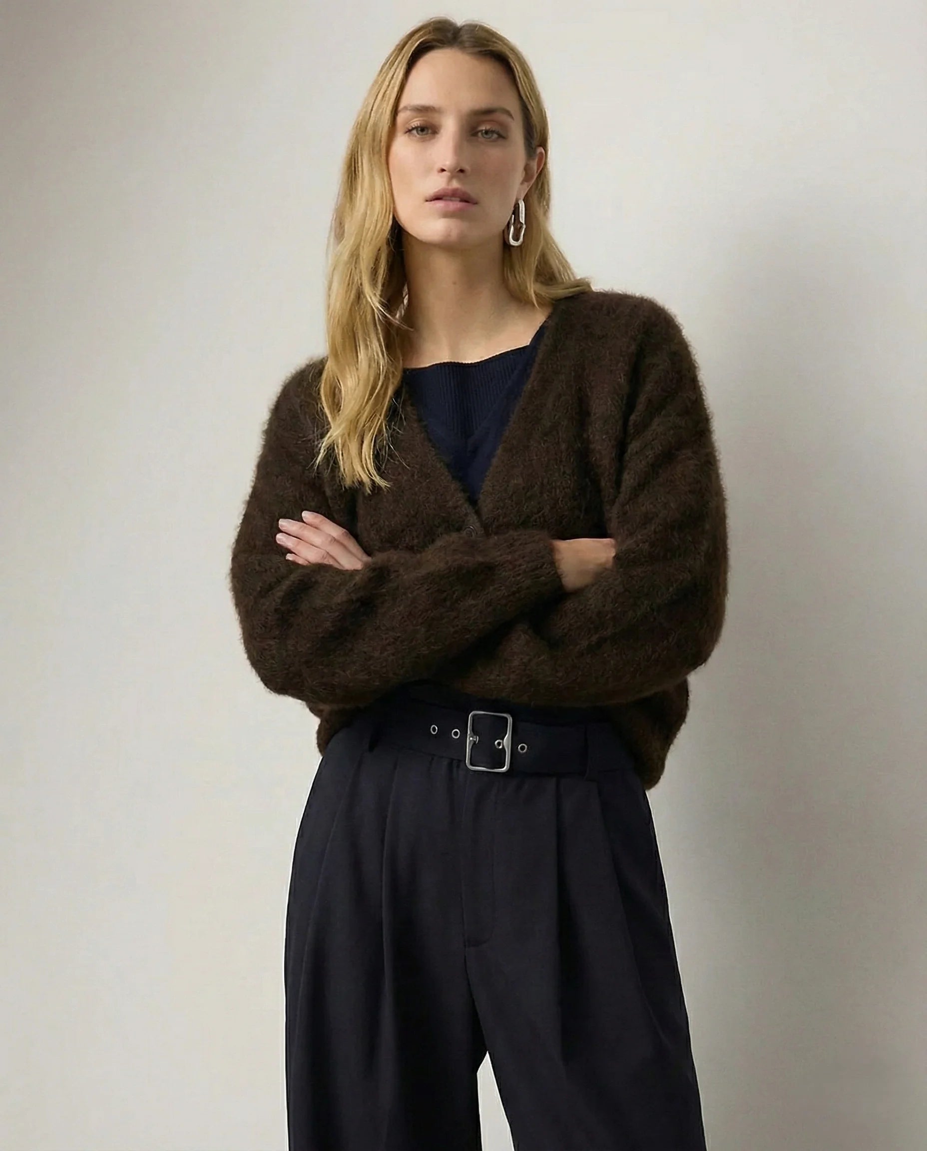Faux Fur Cardigan Oversized Cosy Knit