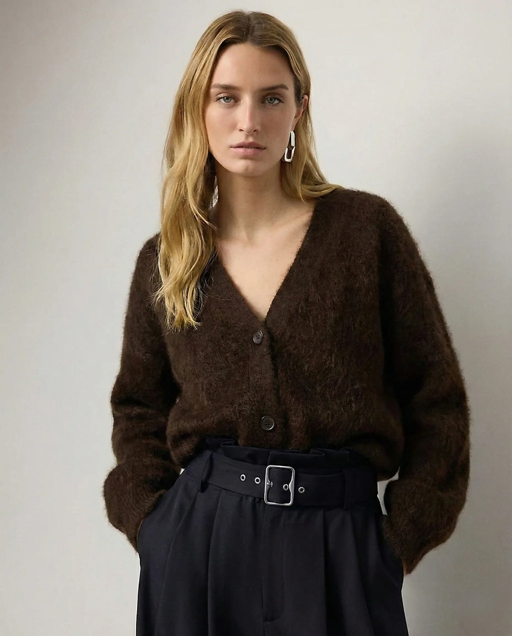 Faux Fur Cardigan Oversized Cosy Knit