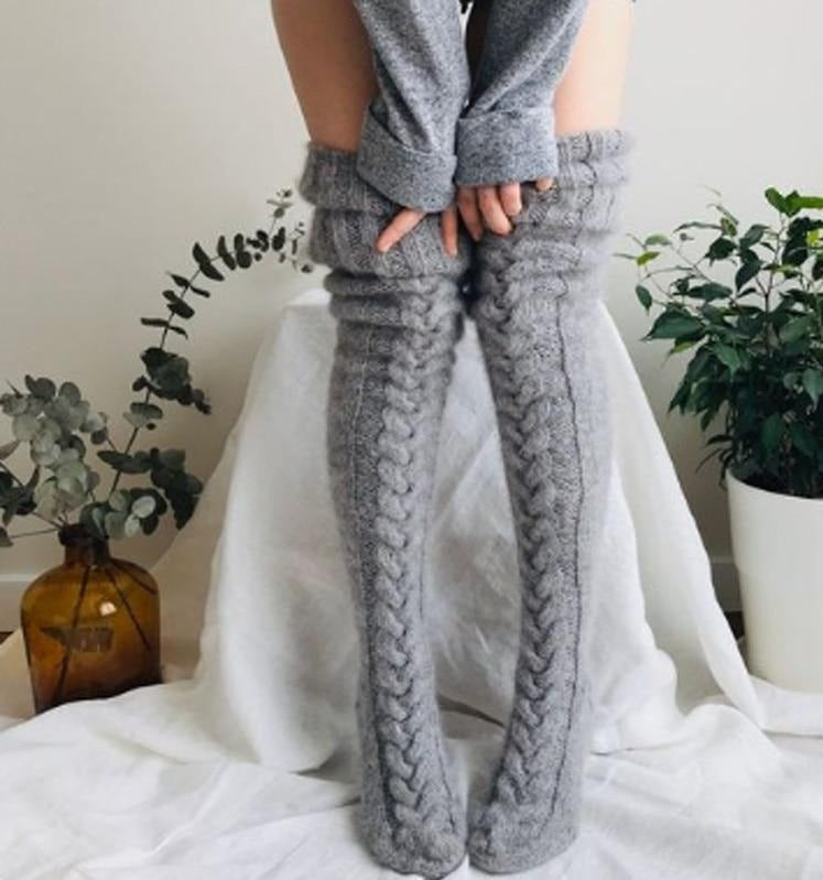 Over Knee Socks Wool Blend Warm Knit