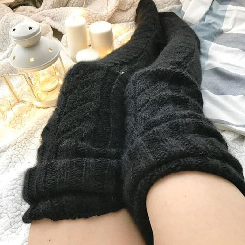 Over Knee Socks Wool Blend Warm Knit