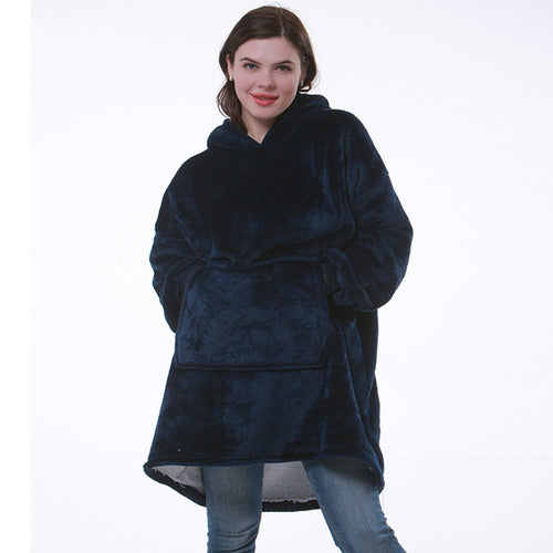 Oversized blanket hoodie in grey, front view