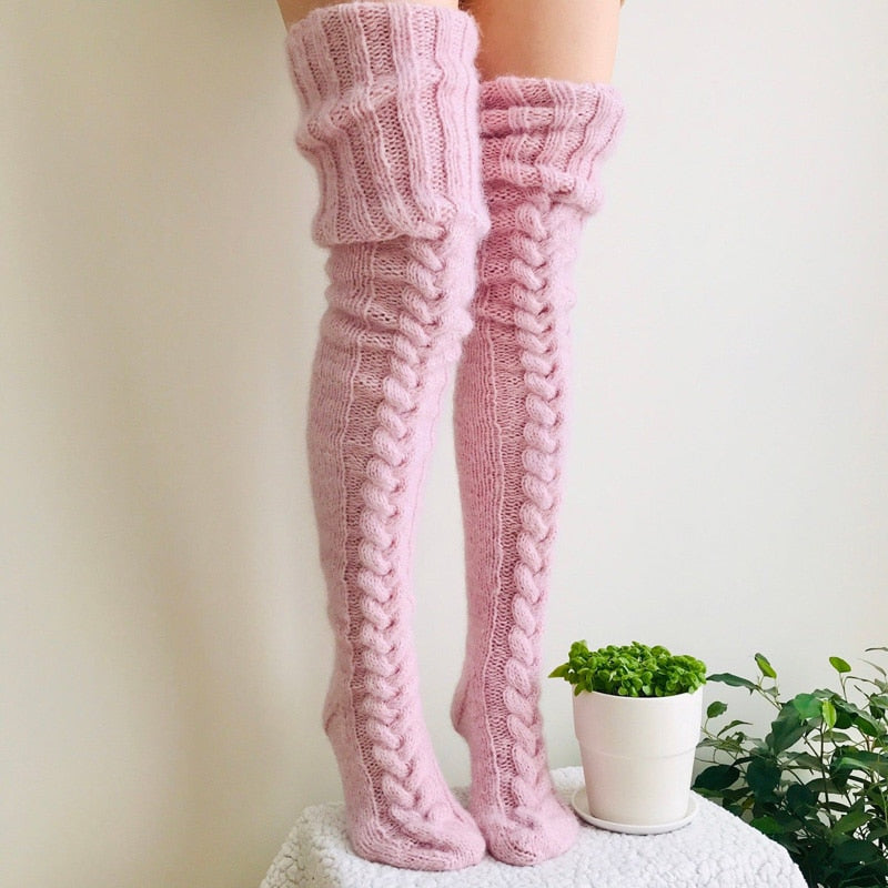 Over Knee Socks Wool Blend Warm Knit