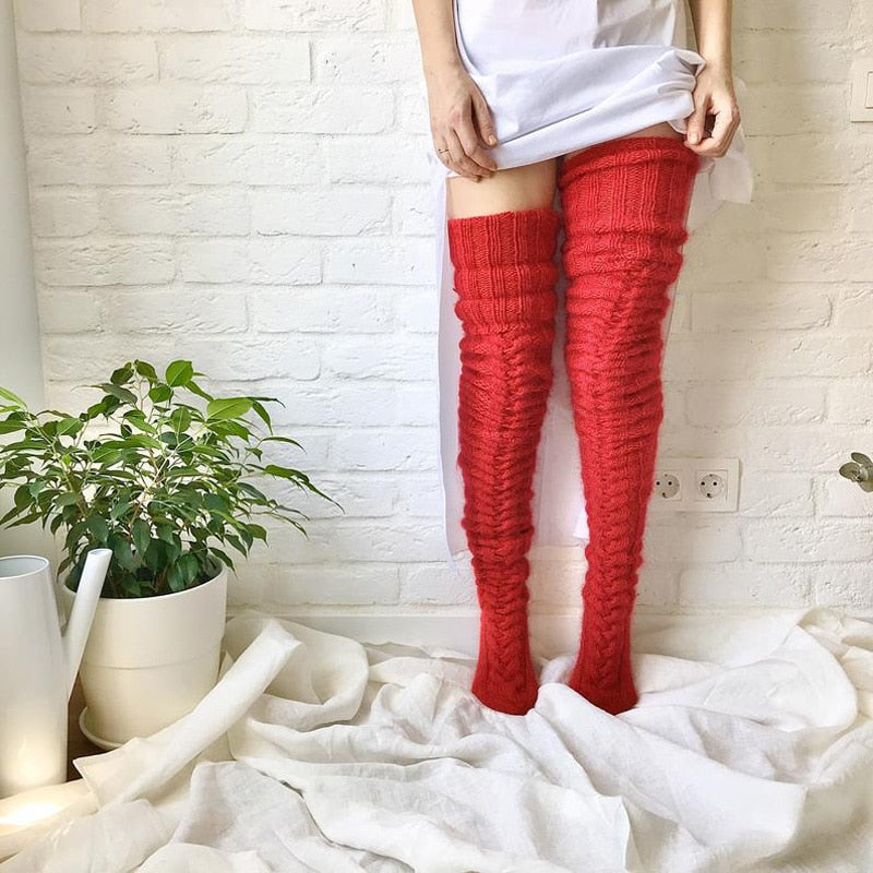 Over Knee Socks Wool Blend Warm Knit