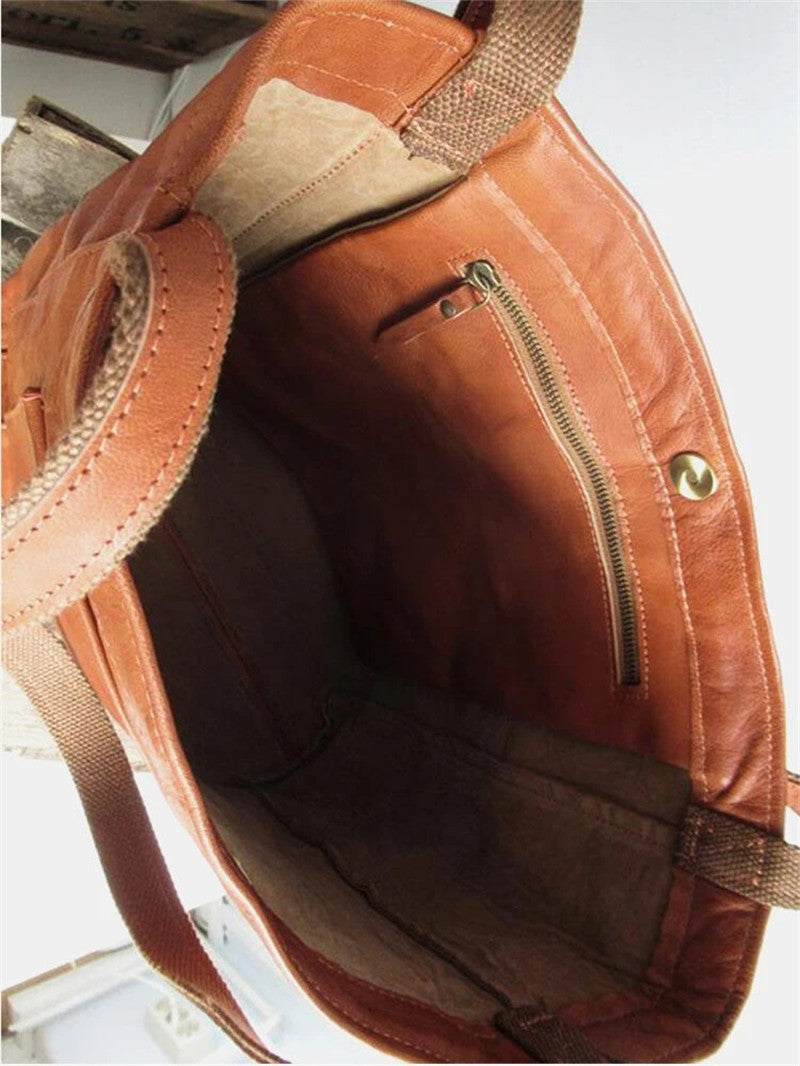 Handbag Leather-Look Roomy Shoulder Tote