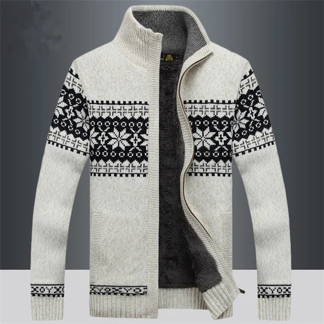 Fleece Jumper Winter Pattern High Collar