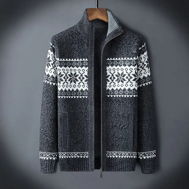 Fleece Jumper Winter Pattern High Collar