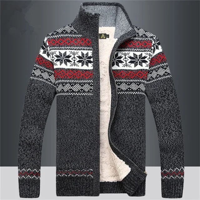 Fleece Jumper Winter Pattern High Collar
