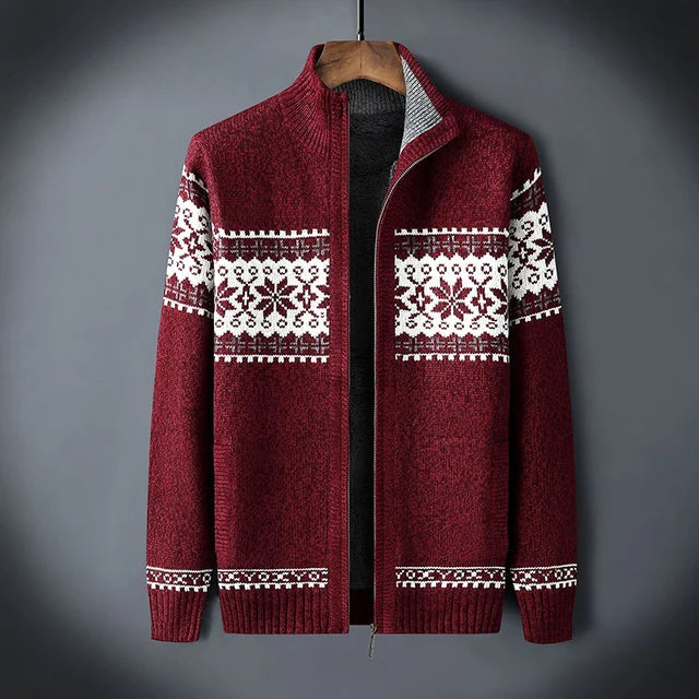 Fleece Jumper Winter Pattern High Collar