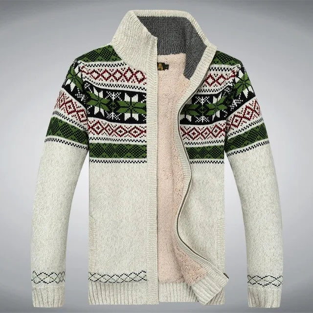 Fleece Jumper Winter Pattern High Collar