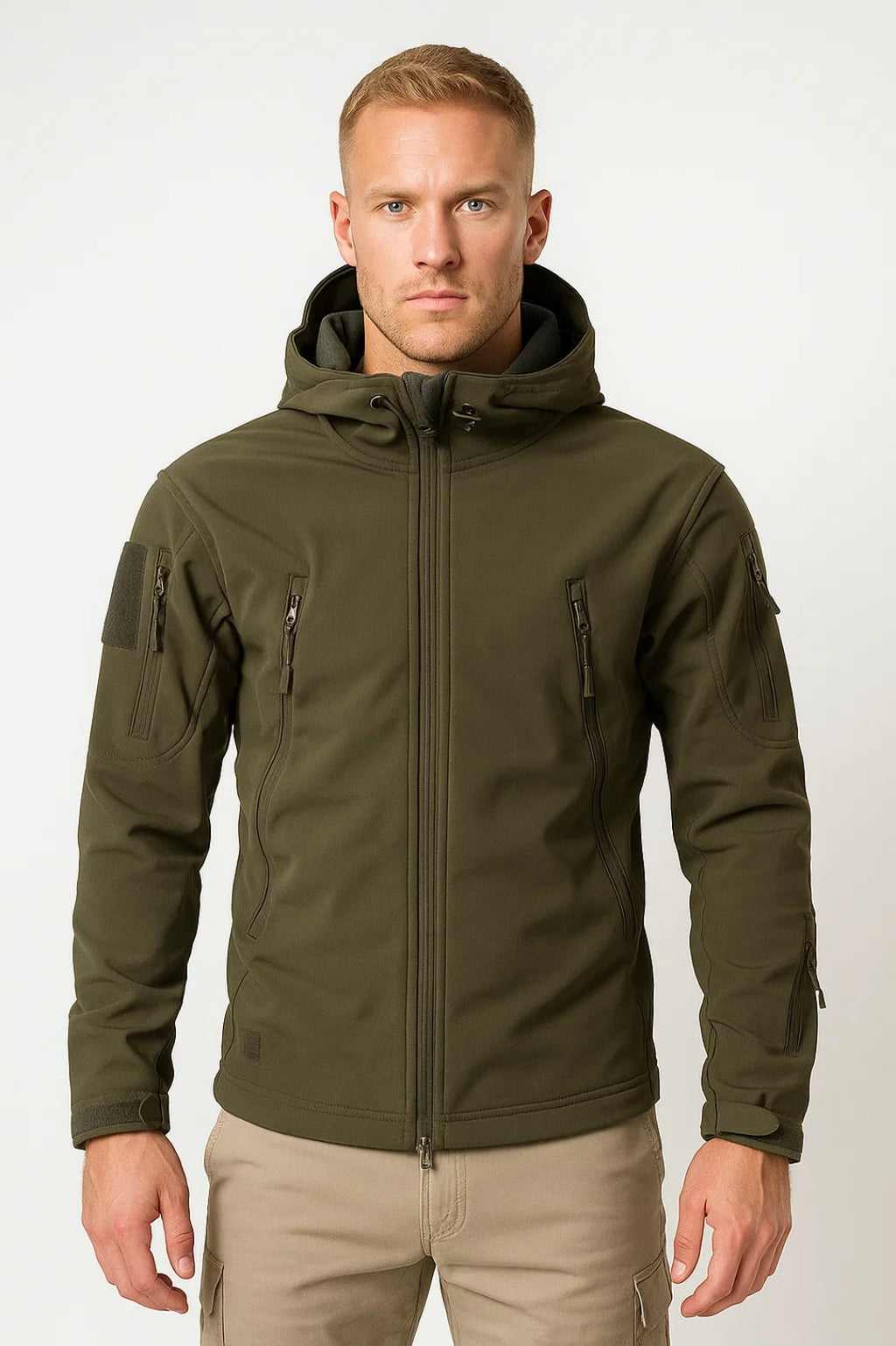 Windproof Outdoor Jacket Adjustable Hood Cuffs