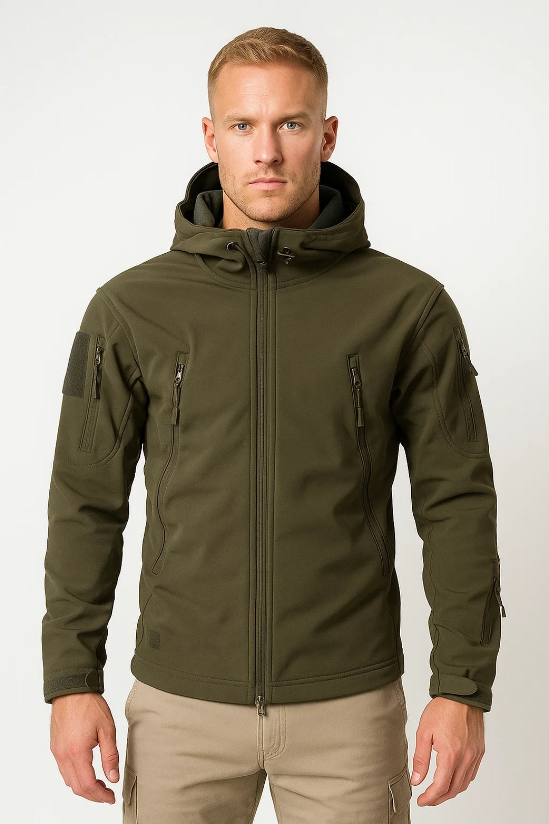 Windproof Outdoor Jacket Adjustable Hood Cuffs