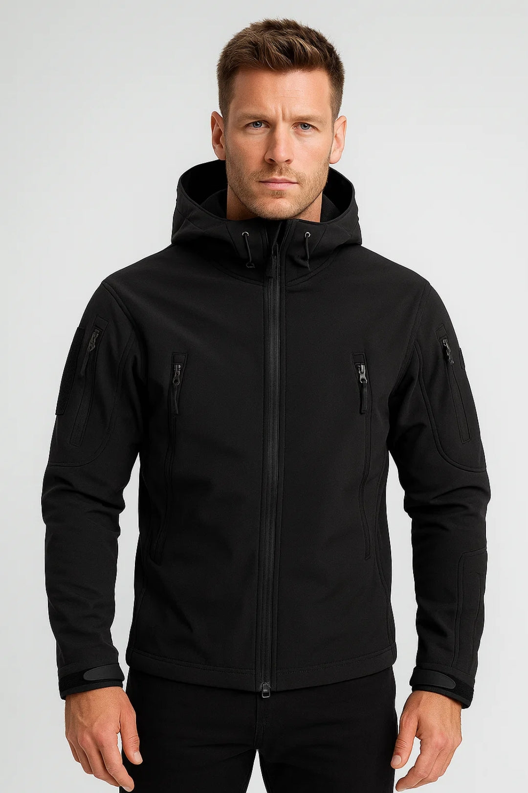 Windproof Outdoor Jacket Adjustable Hood Cuffs