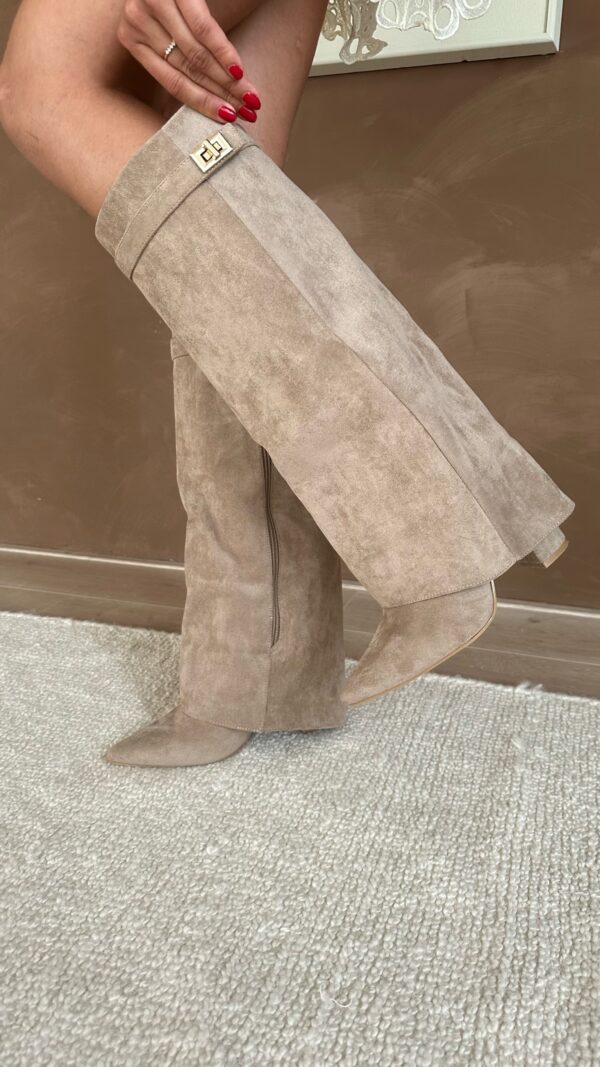 Knee-High Boots Fold Over Pointed Toe