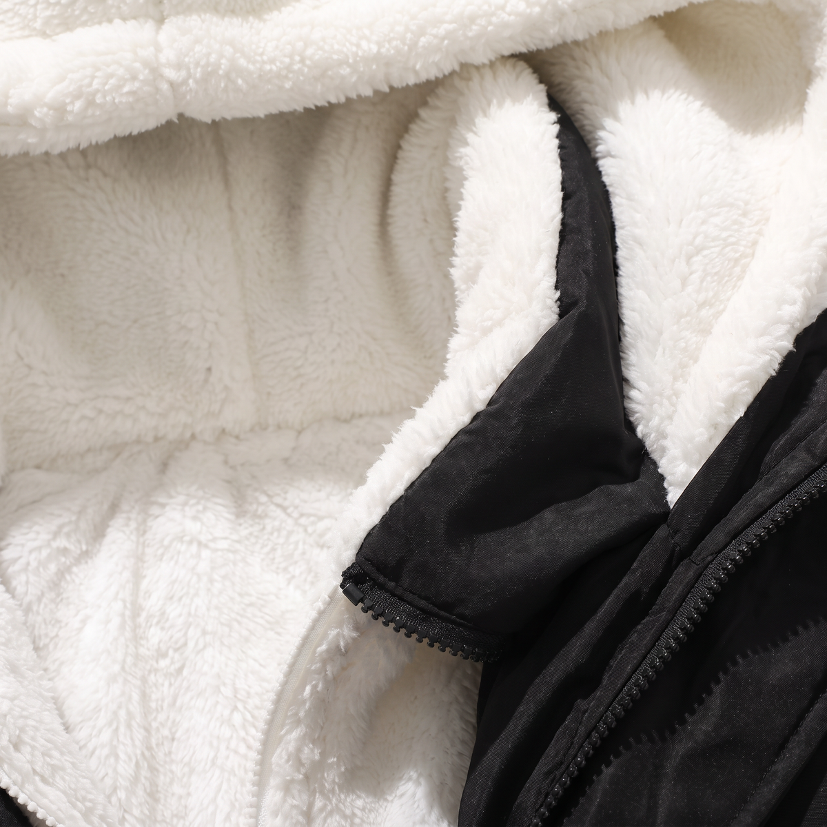 Sherpa Lined Puffer Jacket Hooded Winter