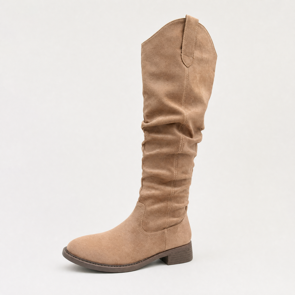 Slouch Boots Knee High Block Heel