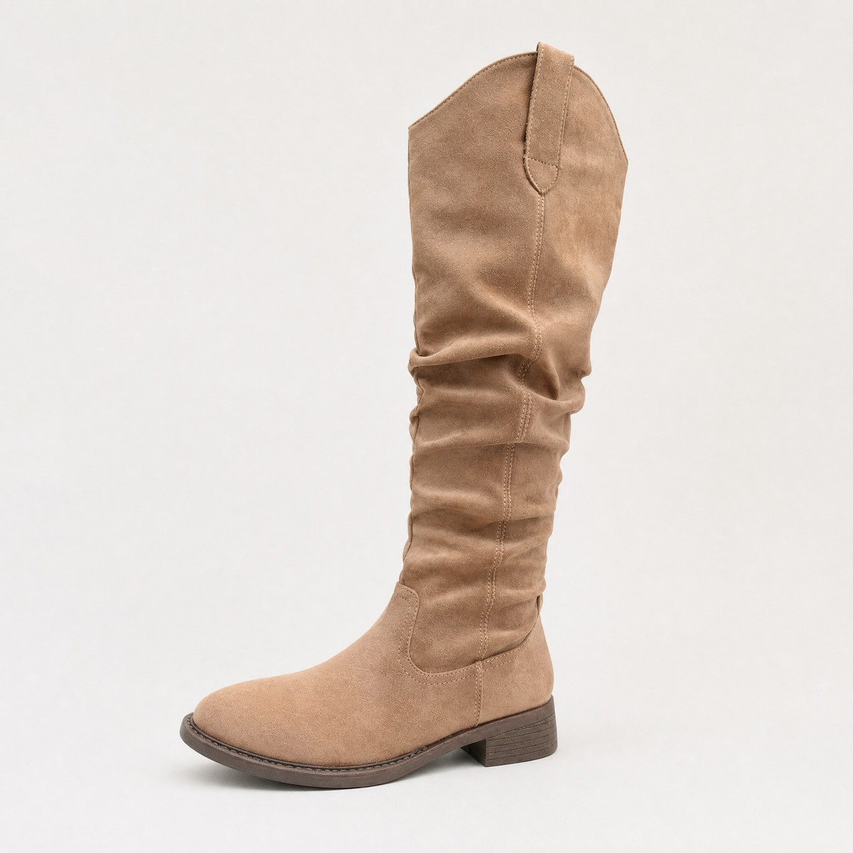 Slouch Boots Knee High Block Heel