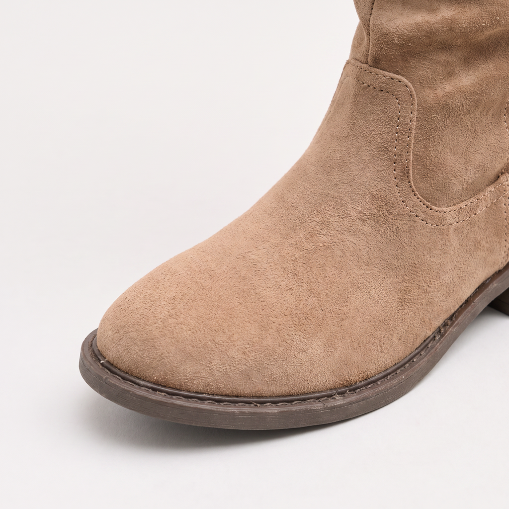 Slouch Boots Knee High Block Heel