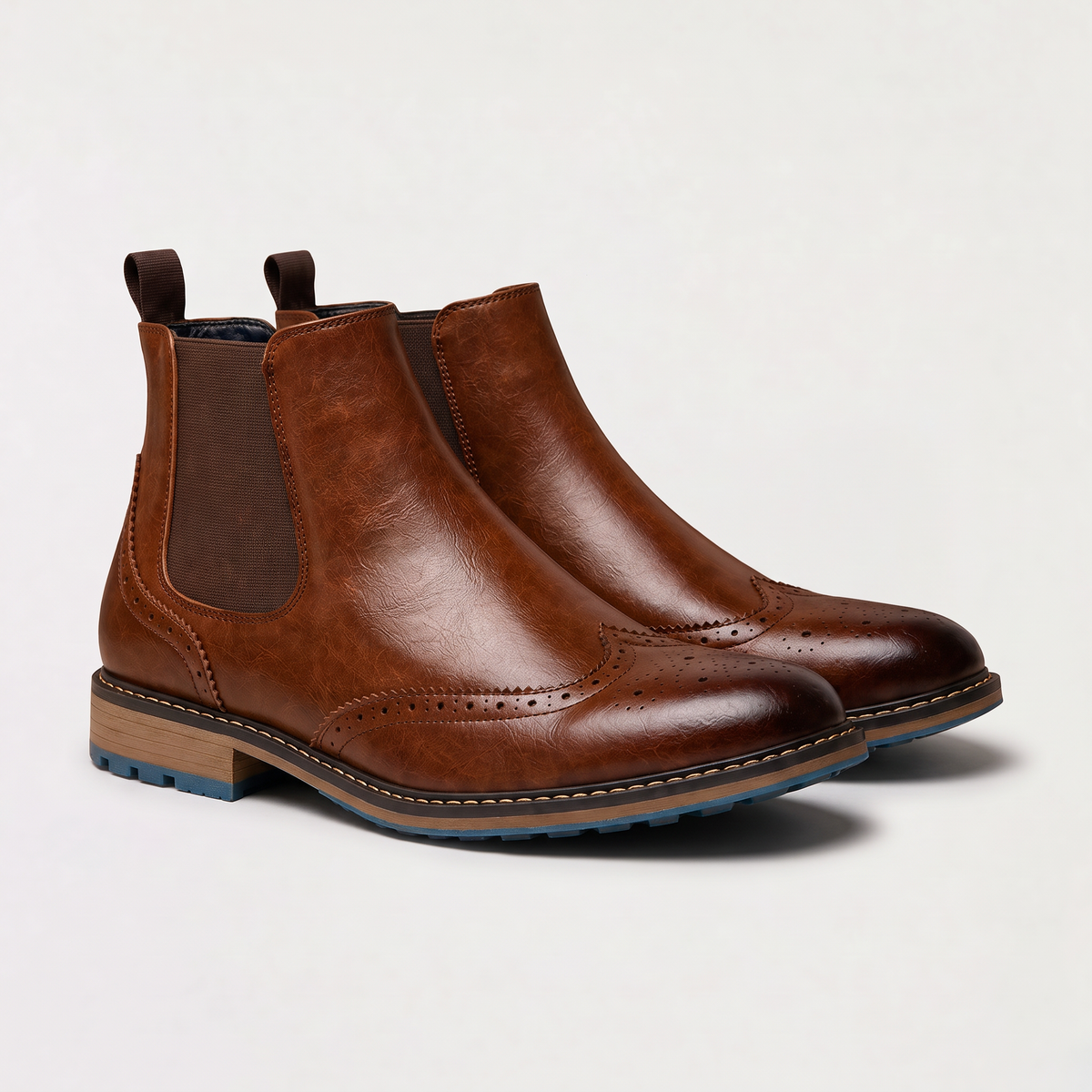 Brogue Chelsea Boots Wingtip Ankle Comfort