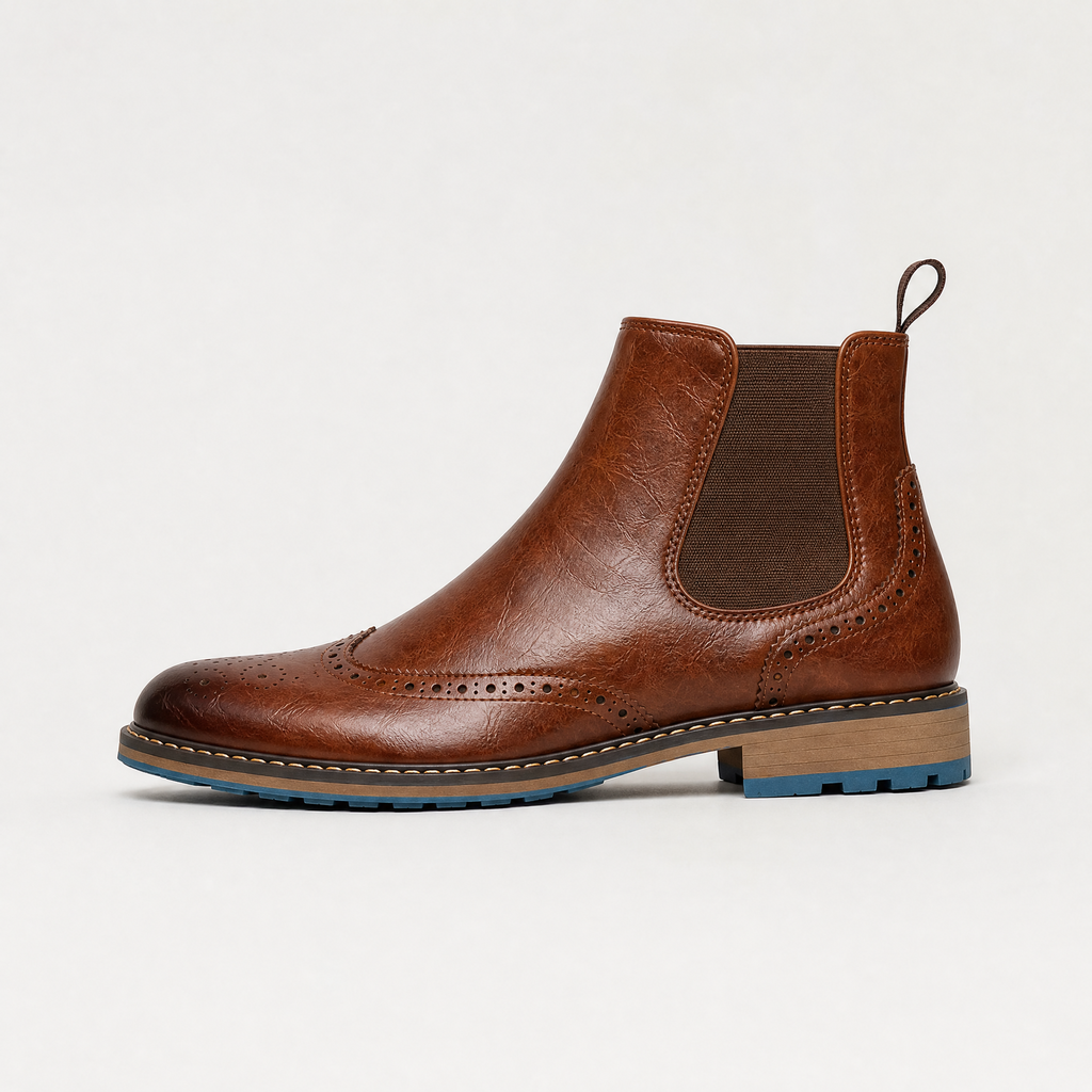 Brogue Chelsea Boots Wingtip Ankle Comfort