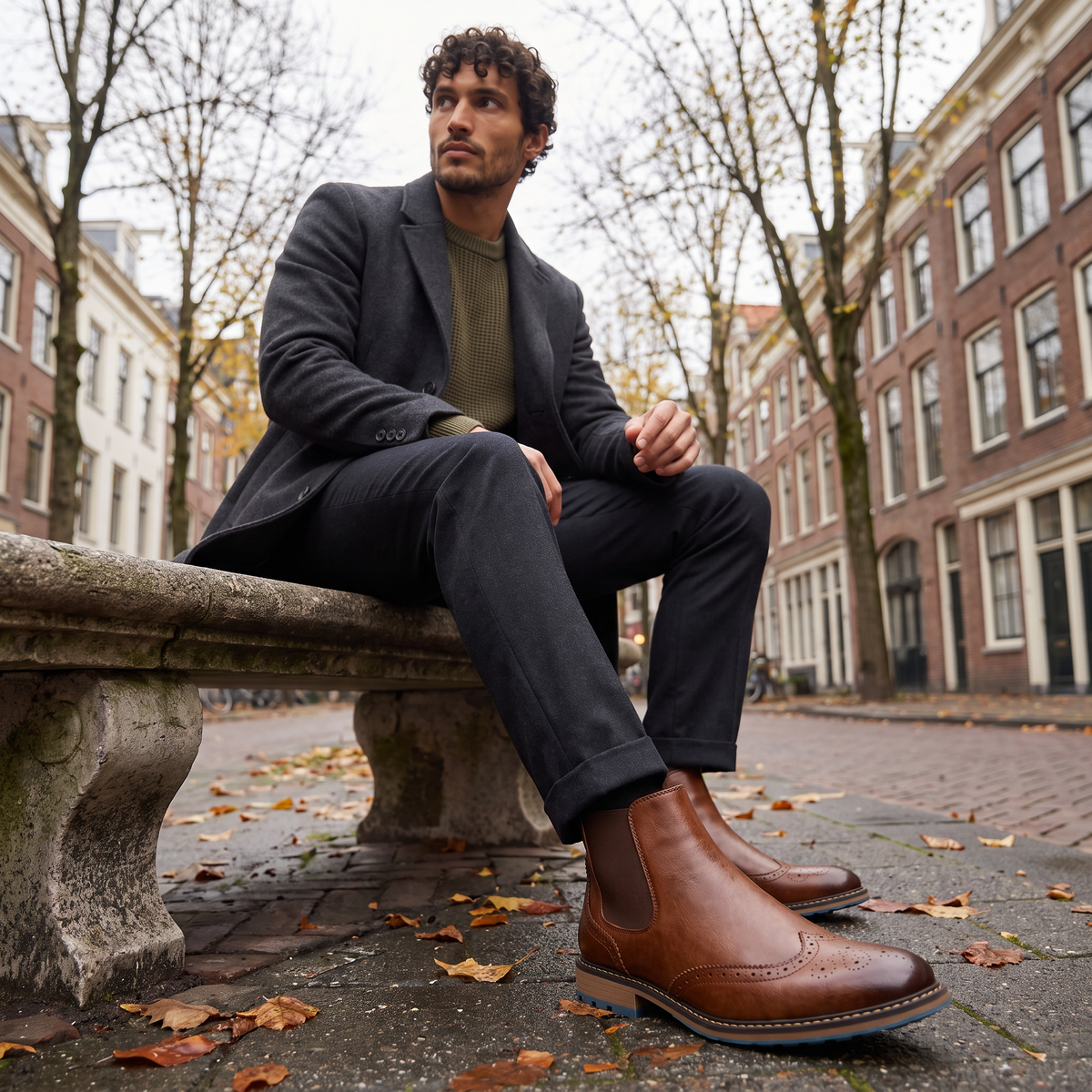 Brogue Chelsea Boots Wingtip Ankle Comfort