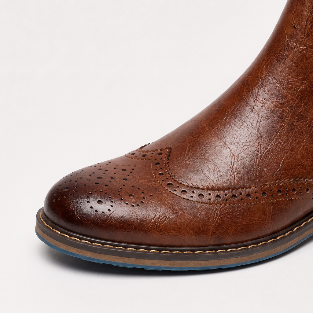 Brogue Chelsea Boots Wingtip Ankle Comfort