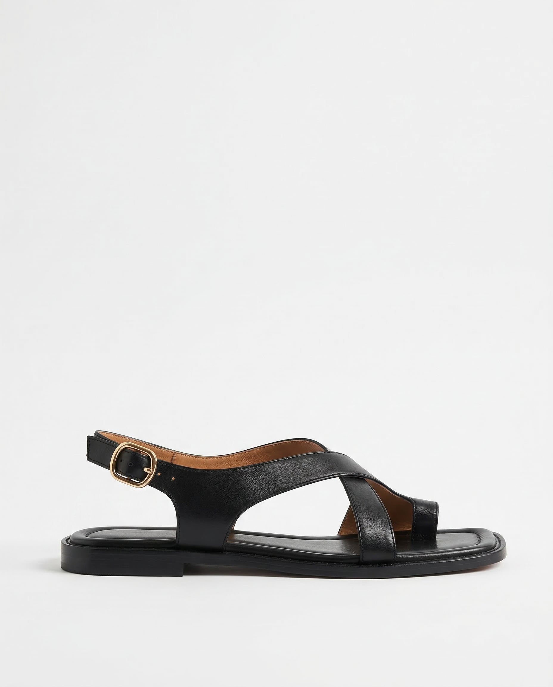 Leather Sandals with Orthopedic Footbed