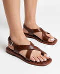 Leather Sandals with Orthopedic Footbed