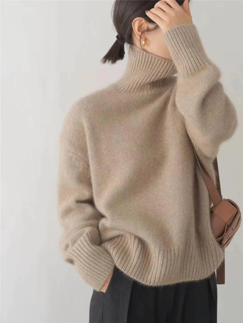 Turtleneck Jumper Soft Knit Ribbed