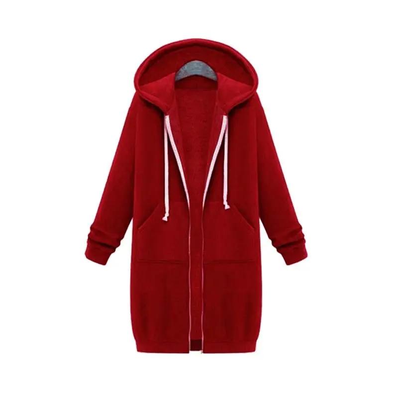 Hoodie Longline Full Zip Patch Pockets