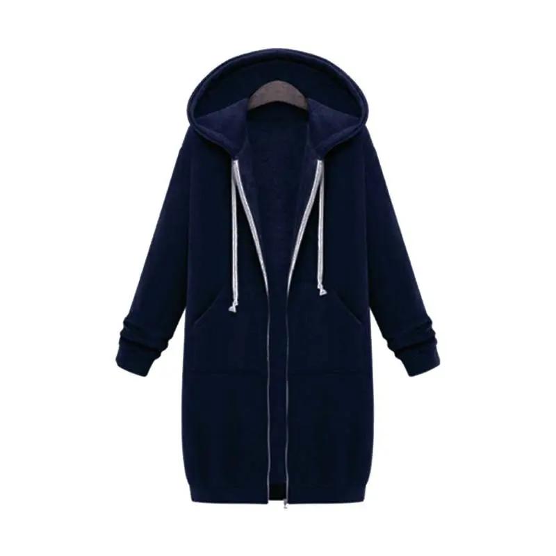 Hoodie Longline Full Zip Patch Pockets