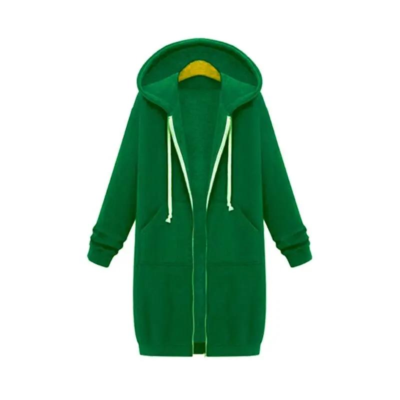 Hoodie Longline Full Zip Patch Pockets