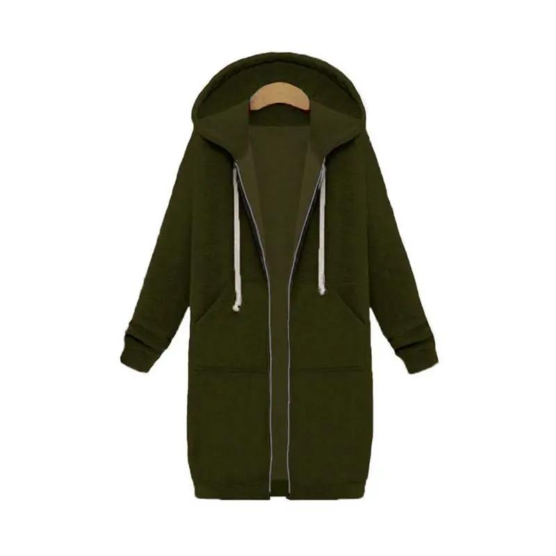 Hoodie Longline Full Zip Patch Pockets