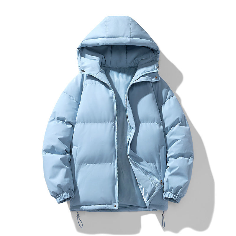 Quilted Puffer Jacket Hooded Zip Front