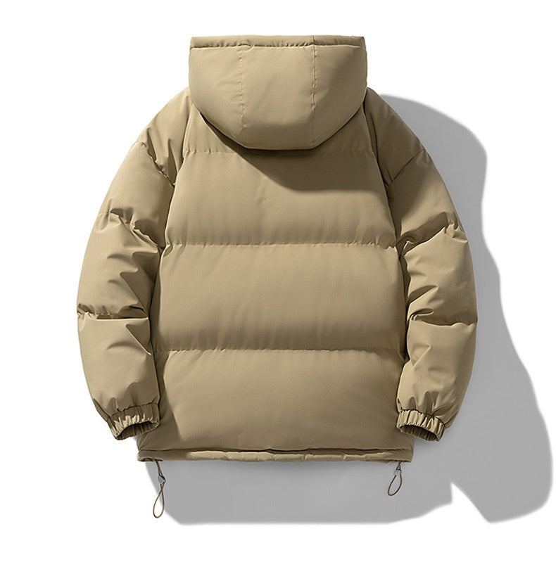 Quilted Puffer Jacket Hooded Zip Front