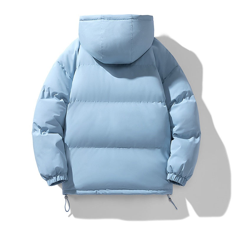 Quilted Puffer Jacket Hooded Zip Front