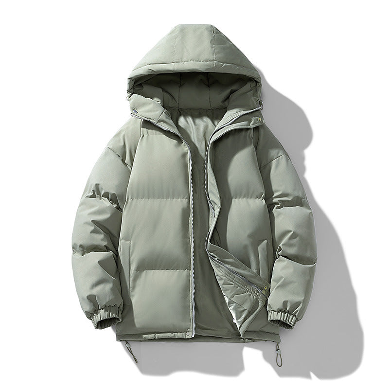 Quilted Puffer Jacket Hooded Zip Front
