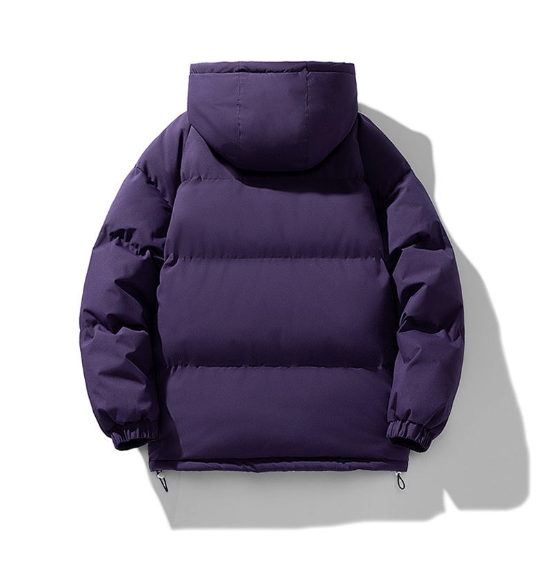 Quilted Puffer Jacket Hooded Zip Front
