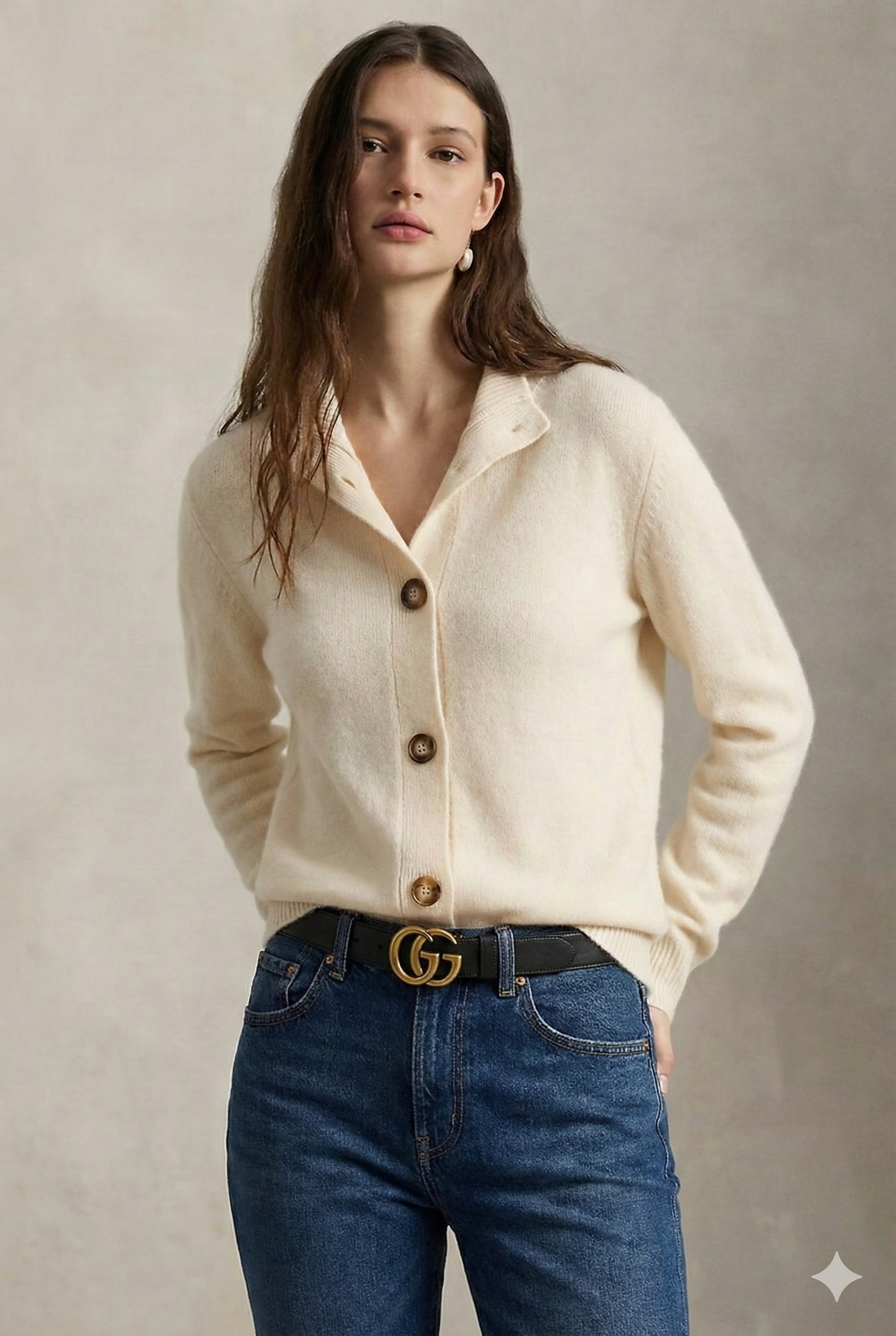 Cashmere Blend Cardigan Sweater