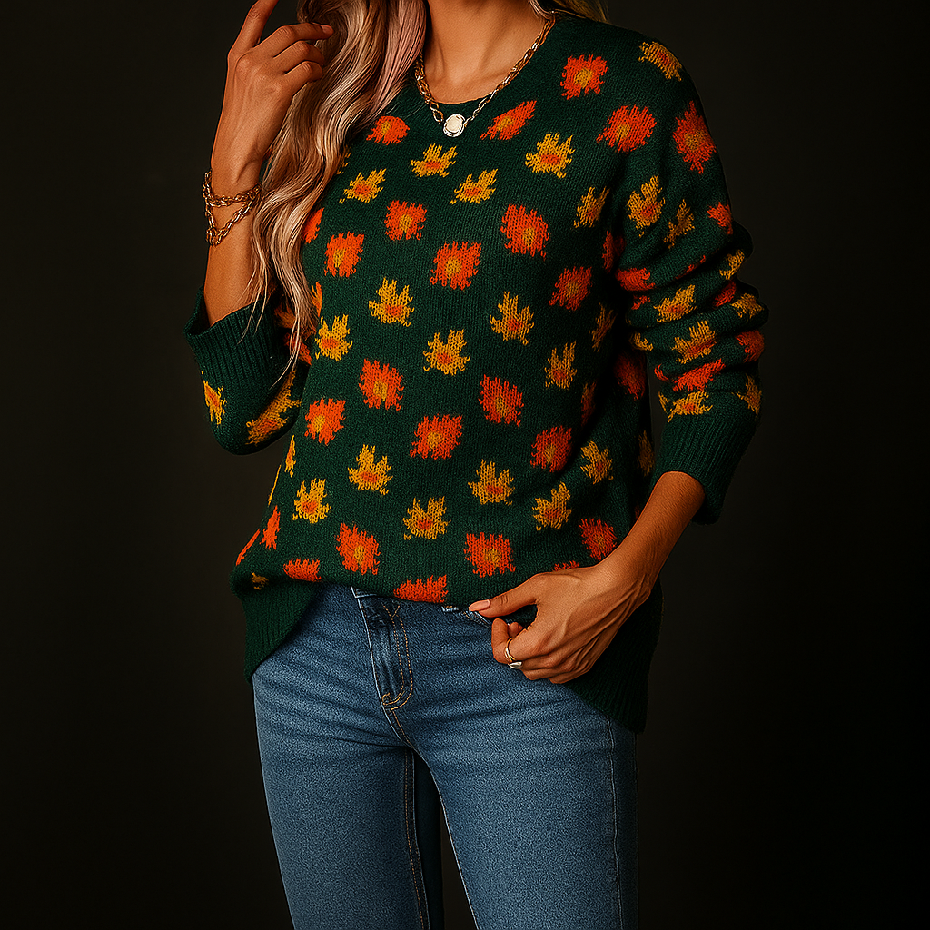 Maple Leaf Brushed Knit Jumper