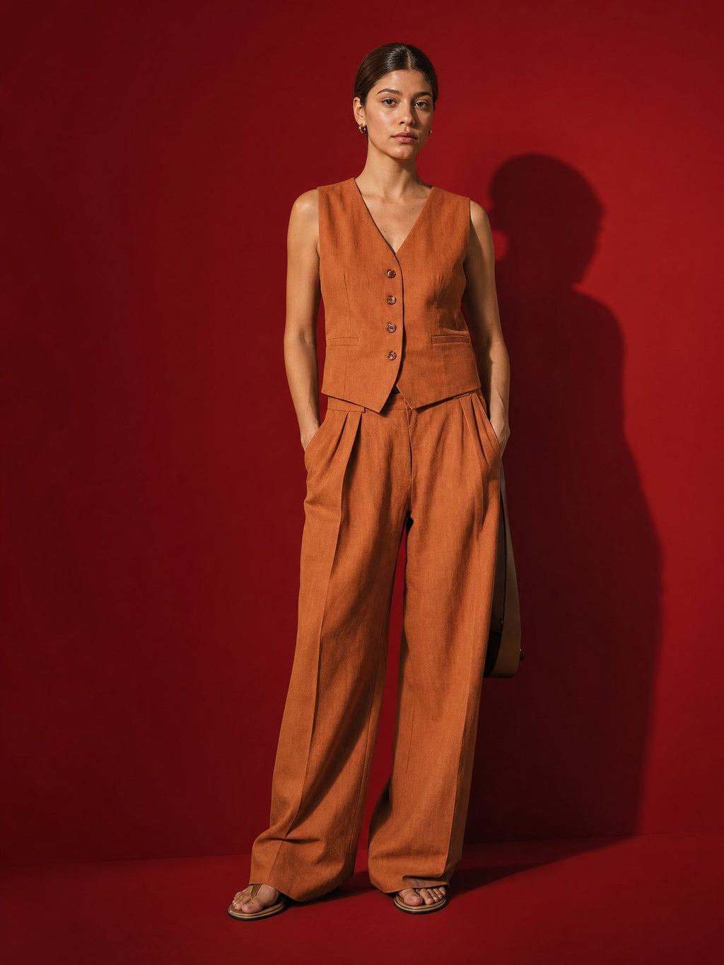 Linen Two Piece Trouser Set