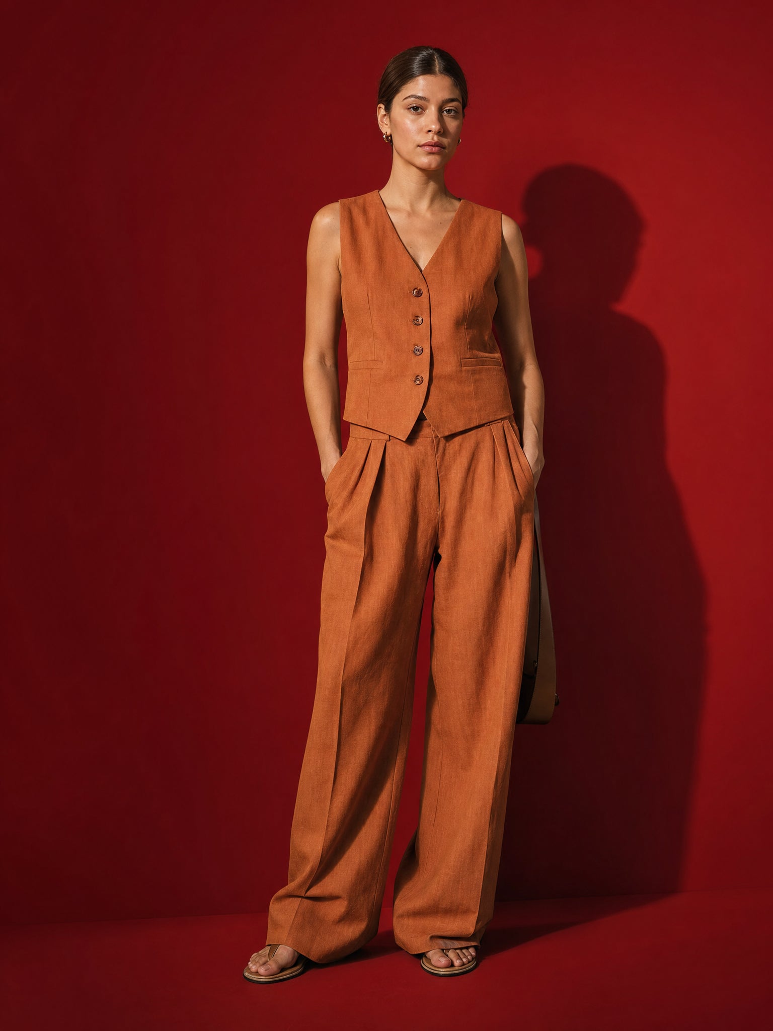 Linen Two Piece Trouser Set