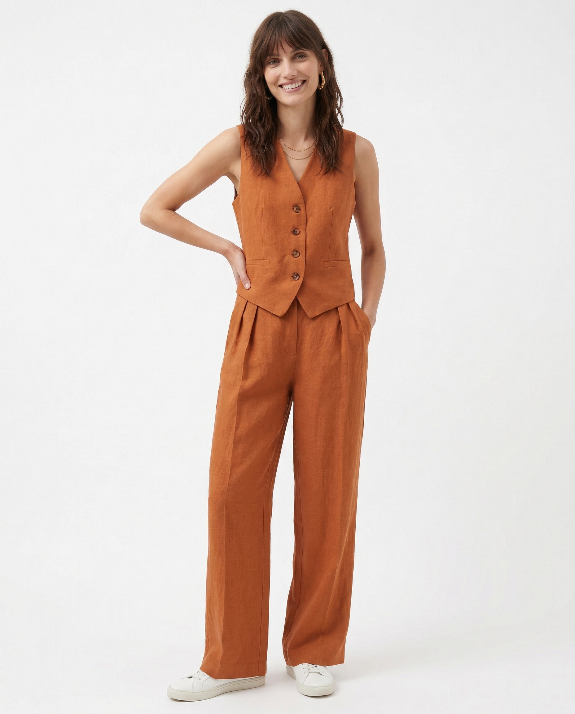 Linen Two Piece Trouser Set
