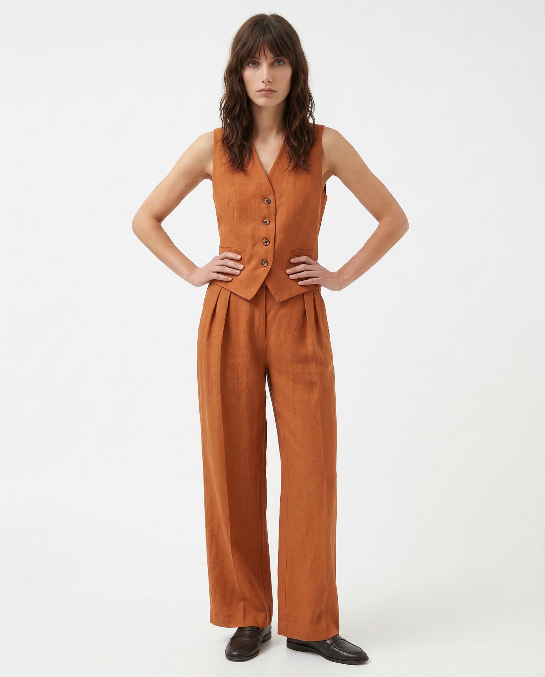 Linen Two Piece Trouser Set