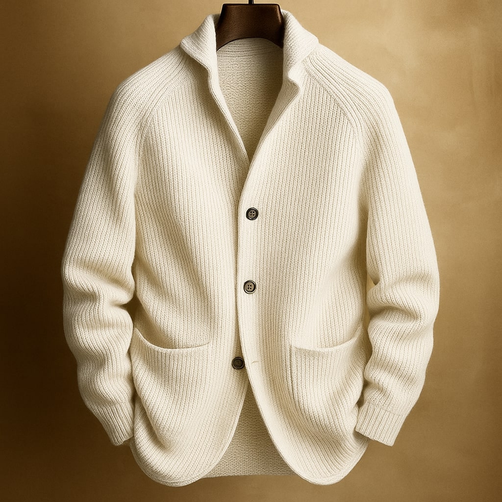 Cardigan Wool Blend Shawl Collar Buttons